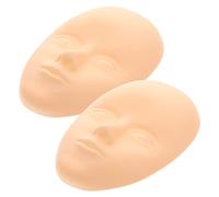 Beavorty 2 Piezas Rostro Humano de Silicona Piel de Práctica para Entrenamiento Facial Piel Sintética para Tatuar para Tatuajes de Ceja y Maquillaje de Cabeza Color Aleatorio