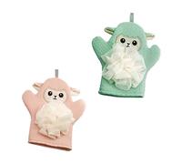 Beavorty 2 Piezas Toalla de Baño Forma de Bola de Baño Guantes de Ducha para Bebés Estropajos de Ducha Dibujos Animados