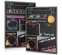 Beavorty 2 Pizarras de Pizarra Escolar Doble Cara de Tablero Mdf para Primer Día de Clases, Cartel de Letrero Pequeño para Aula, Decoración y Uso Escolar