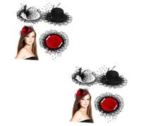 Beavorty 2 Series Sombrero Accesorios Para El Cabello Mella Sombrero De Pelo Señoras Tocado De Mujer Sombreros Fascinador De Mujeres Tocado De Fiesta De Té Malla 3 Piezas*2