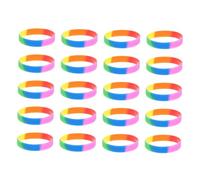 Beavorty 20 Piezas Pulsera muñequera elástica decoración colorida de la mano muñequeras para eventos accesorio de mano gel de sílice Vistoso