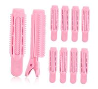 Beavorty 20 Piezas rizador de pelo hair curler hair rollers horquillas moño hair pin hair bow clips para rulos polaco verter clips de raíz rulos para el cabello para volumen AbS rosa