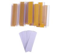 Beavorty 20 Portaetiquetas Adhesivas Transparentes de Pvc 7.6x2.5 Cm para Estantes, Etiquetas Colgantes para Oficina y Supermercado, Organizador de Etiquetas para Archivos y Contenedores,