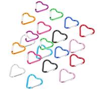 Beavorty 20 Unidades Mosquetón Forma de Corazón de Aluminio Ligero y Decorativo, Clip Multifuncional para Llaveros y Bolsos, Adecuado para Uso Diario y Manualidades DIY