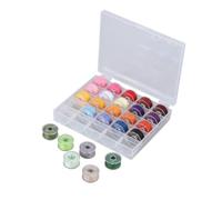 Beavorty 25 Piezas de Carretes de Bobina para Máquina de Coser y Bordado con Estuche Transparente de Plástico y Cinta Métrica para Costura DIY Color Aleatorio