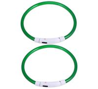 Beavorty 2piezas Collar Led Recargable para Perros De Luz Verde Intermitente USB Collar De Seguridad para Mascotas Noches Oscuras