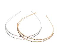 Beavorty 2piezas Diademas De Gemas De Imitación De Estilo Coreano Diademas Cabello De Mujer Joyas Accesorios Cabello Brillantes Para Bodas Fiestas Nupciales y Atuendos Casuales