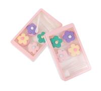 Beavorty 2piezas Estuche para Lentes De Contacto Creativo Caja Portátil De Plástico para Lentes Kit De Almacenamiento para Usar Viajes