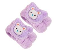 Beavorty 2piezas Pulseras de Lavado Facial Suaves de Felpa Dibujos Animados Muñequeras de Toalla para Niñas Baño Limpieza Facial Casa