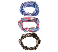 Beavorty 3 Diademas De Moda Con Forma De Cruz Turbantes Sombreros Con Cadena Circular De Leopardo En Color Rojo Para Mujer