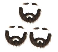 Beavorty 3 Juegos Vestir Barba Traje Vikingo Vello Facial Falso Bigote Realista Disfraz De Barba Blanca Barba De Mago Barba Realista Barba De Jesus Ceja Cosplay Etapa Barba Falsa Felpa