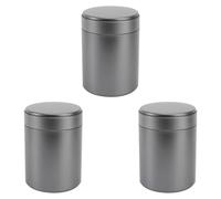 Beavorty 3 Latas Redondas de Hojalata Negras, Selladas y Vacías, Tamaño 125 Mm, Contenedores Herméticos para Almacenamiento en Casa, Ideales para Té, Dulces y Snacks, Compactas y
