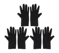 Beavorty 3 Pares de Guantes Elásticos para Joyería Negros Talla Única Transpirables y Flexibles para Inspección de Joyas Etiqueta y Manejo Delicado Industria Electrónica y Artística