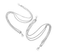 Beavorty 3 Pares Decoración De Zapatillas De Cadena De Garras Nombre Encanto Apilado Cordón En Capas Hechizas Con Cuentas Oro Cadenas Cordones Delicado Joyas De Cadena Plata Pedrería