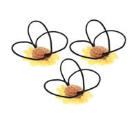 Beavorty 3 Piezas Accesorios Para El Cabello Rosario Coletero De Perlas Fabricante De Moño De Pelo Pinzas Para El Cabello Para Pequeños Pelo De Girasol Poseedor Yellow Algodón