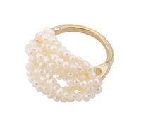 Beavorty 3 Piezas Anillo Decorativo de Perlas Naturales de Algodón Mano Joyería Chic para Días Especiales y