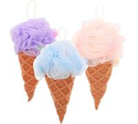 Beavorty 3 Piezas Bola de Baño de Helado Esponja de Baño Esponja de Ducha para Ducha Material Suave Función Exfoliante