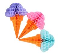 Beavorty 3 Piezas Bolas Colgantes de Panal de Papel de 32 Cm para Decoración de Fiestas Hawaianas, Adornos Temáticos de Helados para Eventos y Cumpleaños, Decoración Colgante Color