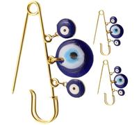 Beavorty 3 Piezas Broche de Ojo Turco Pin de Solapa Azul para Cárdigan Bufanda y Collar Accesorio Decorativo de Amuleto Protector para Mujer y Hombre