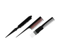 Beavorty 3 Piezas conjunto de peine para el cabello peine de corte maquinilla de afeitar para cortar el pelo ceja hair care peine profesional cepillo de pelo de salón el plastico Black