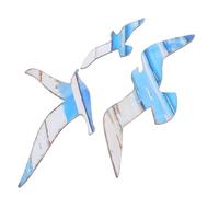 Beavorty 3 Piezas de Gaviotas de Madera para Decoración de Pared, Arte Mural Náutico Mediterráneo, Adornos de Aves Marinas para Interiores y Exteriores, Decoración de Playa y Balcón