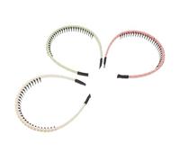 Beavorty 3 Piezas Diademas Antideslizantes con Dientes para Mujeres Bandas de Plástico Cómodas y Elásticas Accesorios de Moda para Lavado Facial Fitness y Diario Rosa Verde Beige