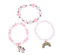 Beavorty 3 Piezas pulsera para pulsera de cuentas Favores de fiesta niñas pulseras de unicornio pulseras de unicornio para cadena de muñeca de unicornio resina rosa