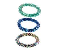 Beavorty 3 Pulseras Elásticas Para El Pelo Con Cristales Y De Imitación Para Mujer