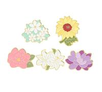 Beavorty 3 Series Broches Girasoles Y Lirios Alfileres Decorativos Mujer 5 Piezas X 3