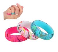 Beavorty 3piezas Anillo De Silicona De Bohemio Banda De Goma Anillo De Boda Para Pareja Actividad Al Aire