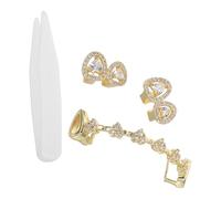 Beavorty 3piezas Brackets Dorados Forma de Corazón para Halloween Joyas para Dientes Accesorios para Festivales y Fiestas Parrillas Dentales de Halloween Adornos Dentales