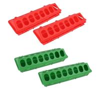 Beavorty 4 Comederos Multifunción para Pájaros, Comedero Tolva para Palomas y Pollitos, Plástico Duradero, Pack 4 Unidades (2 Rojo 2 Verde), Accesorio para Alimentación Higiénica en Jaulas