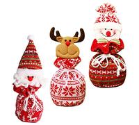 Beavorty 4 Juegos Bolsa Navideña De Manzanas Dulce Galleta Navidad Personalizada Christmas Bag Bolsas Navideñas Bolsa De De Fiesta Bolsa De Fiesta Tejido De Punto 3 Piezas * 4