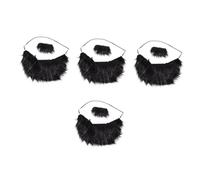Beavorty 4 Juegos Postiza Realista de y Bigote Falso para Disfraz de Halloween Accesorio Versátil y Adaptable para Fiestas y Diseño de Media para Rostros