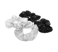 Beavorty 4 Piezas banda para el cabello del intestino grueso accesorios navideños coletero con lentejuelas coleteros elásticos para el cabello coleteros de seda gigantes gomas grandes tela