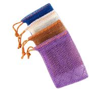 Beavorty 4 Piezas bolsa de jabón máscara a granel multicapa limpieza de jabón jabones reutilizables champú bolsa con cordón bolsas de jabón nylon