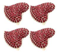 Beavorty 4 Piezas Broches Corazón con Rhinestone Pin Enamorado para Día de San Valentín Joyería Elegante para Mujer Accesorios para Boda y Fiesta