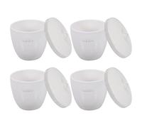 Beavorty 4 Piezas Crisol de Cerámica con Tapa 70ml Blanco para Laboratorio