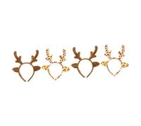 Beavorty 4 Piezas Diadema de asta navideña hair topper diadema de ciervo aro de pelo de asta de ciervo de navidad tiara coleteros pelo mujer tocado de asta de ciervo navideño