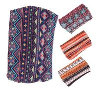 Beavorty 4 Piezas Diademas Anudadas Africanas Elásticas para Mujer de Pañuelos de Estampado Floral para Yoga Running y Accesorios de Moda para Actividades Físicas