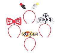 Beavorty 4 Piezas Diademas de Fútbol para Fans, Accesorios para Fotos, Aros Pelo Temáticos Fútbol, Incluye 4 Estilos (fútbol Negro, Lazo, Tarjeta Roja y Amarilla, Logo Soccer), Ligeras y