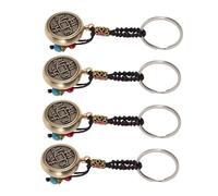 Beavorty 4 Piezas Llavero de Latón con Diseño de Mono del Zodiaco Chino, Moneda Giratoria para Buena Suerte y Protección, Adecuado para Llaves y Bolsos Ocasión