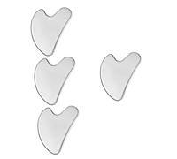 Beavorty 4 Piezas Masajeador Facial Deportista Limpiar Alfiler Raspador De Masaje Herramienta Punto Condujo Herramientas De Reflexología Facial Spa Vacío Equipo Junta Piel Acero Inoxidable