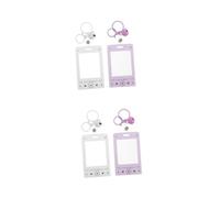 Beavorty 4 Piezas Porta Tarjetas Transparente con Protector para Carnés Fotos y Tarjetas de Funda Resistente Rayaduras para Oficina Escuela y Hospital
