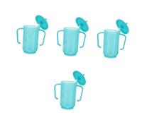 Beavorty 4 Piezas Taza para con Pajita y Tapa para Pacientes Discapacitados Diseño Antiderrame para Ancianos y Personas con Movilidad Reducida para Dietas Líquidas y Comidas