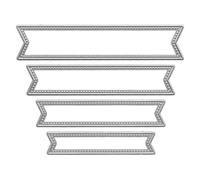 Beavorty 4 Plantillas de Troqueles de Corte de Acero al Carbono para Manualidades DIY y Álbumes de Recortes, Color Plata, Diseño de Borde Fino para Proyectos Creativos