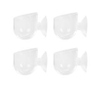 Beavorty 4 Vasos de Alimentación Acrílicos para Peces y Camarones Ventosa, Comederos para Gusanos Rojos y Plantas Acuáticas, Tamaño Compacto para Acuarios y Tanques de Cría
