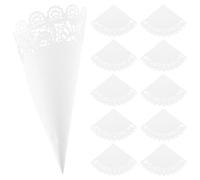 Beavorty 40 Unidades Conos de Confeti de Papel Blanco Diseño de Encaje Recortado, Ligeros y Versátiles para Bodas, Cumpleaños y Fiestas Elegantes