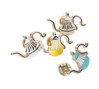 Beavorty 4piezas Broche de Cafetera Tetera de Vertido Manual Broche de Solapa Divertido Accesorio de Vestir Metal Cafetera de Vertido Manual de Vestido Pines de Insignias de Metal para Bols