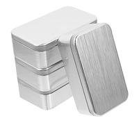 Beavorty 4piezas Caja Metálica Cepillada Unidades Cierre Hermético Para Almacenamiento Múltiple Para Uso Eventos y Organización Personal